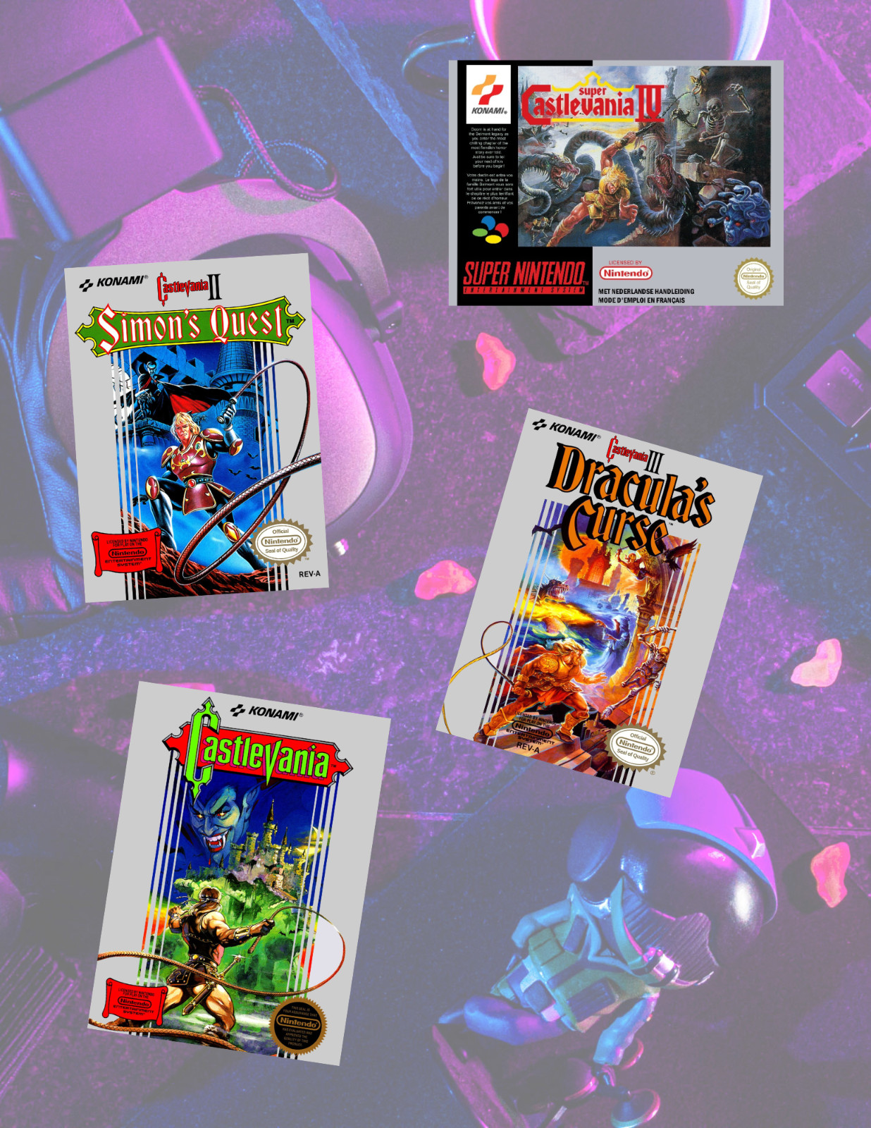 Castlevania Games Retro Video Games 4pc Sticker Pack