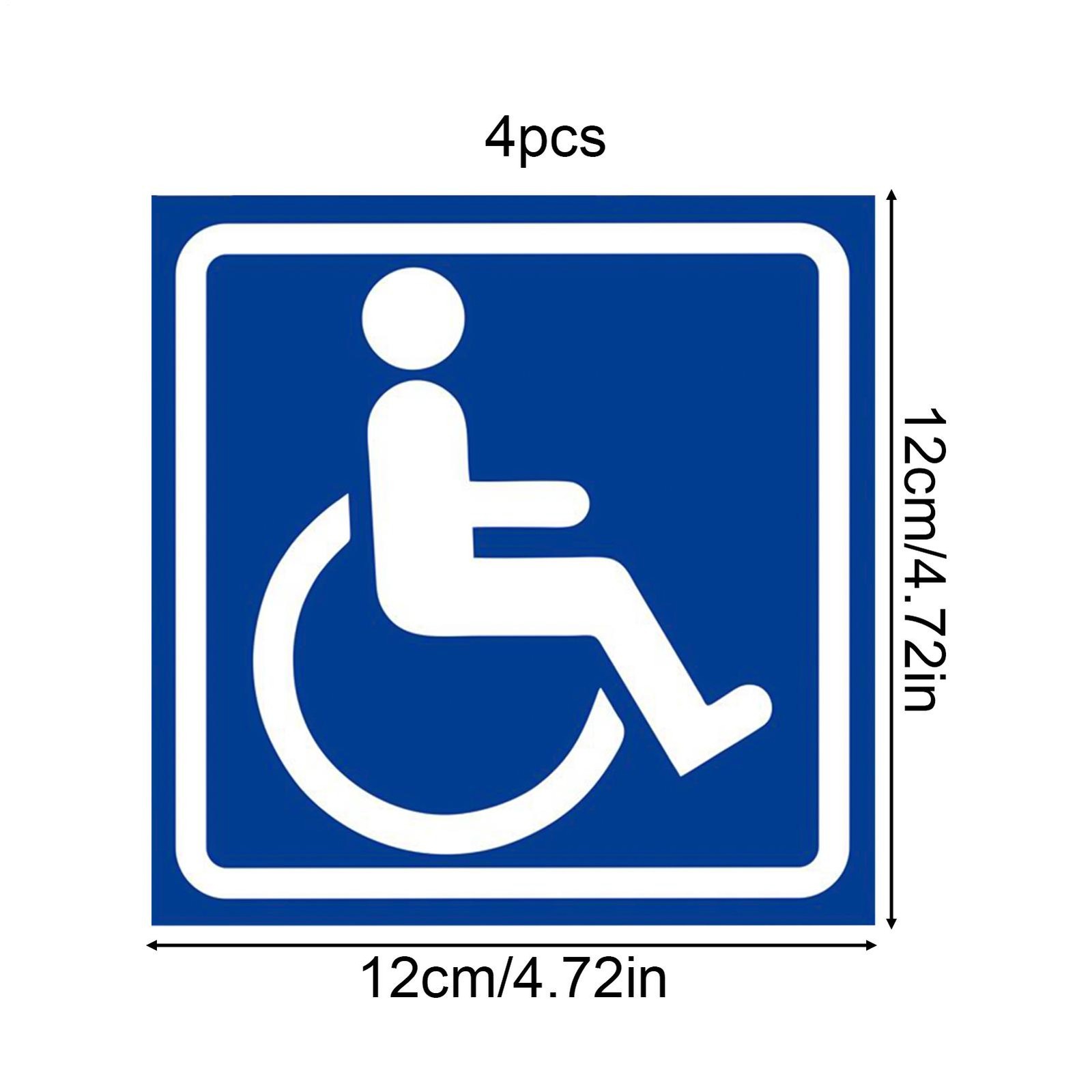 Handicap Sticker 4 Pieces 4.72 X 4.72in Waterproof Self-Adhesive Auto