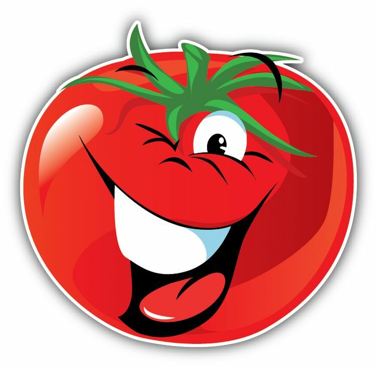 Tomato Smile Neigh Funny Cartoon Sticker Decal Design "SIZES"