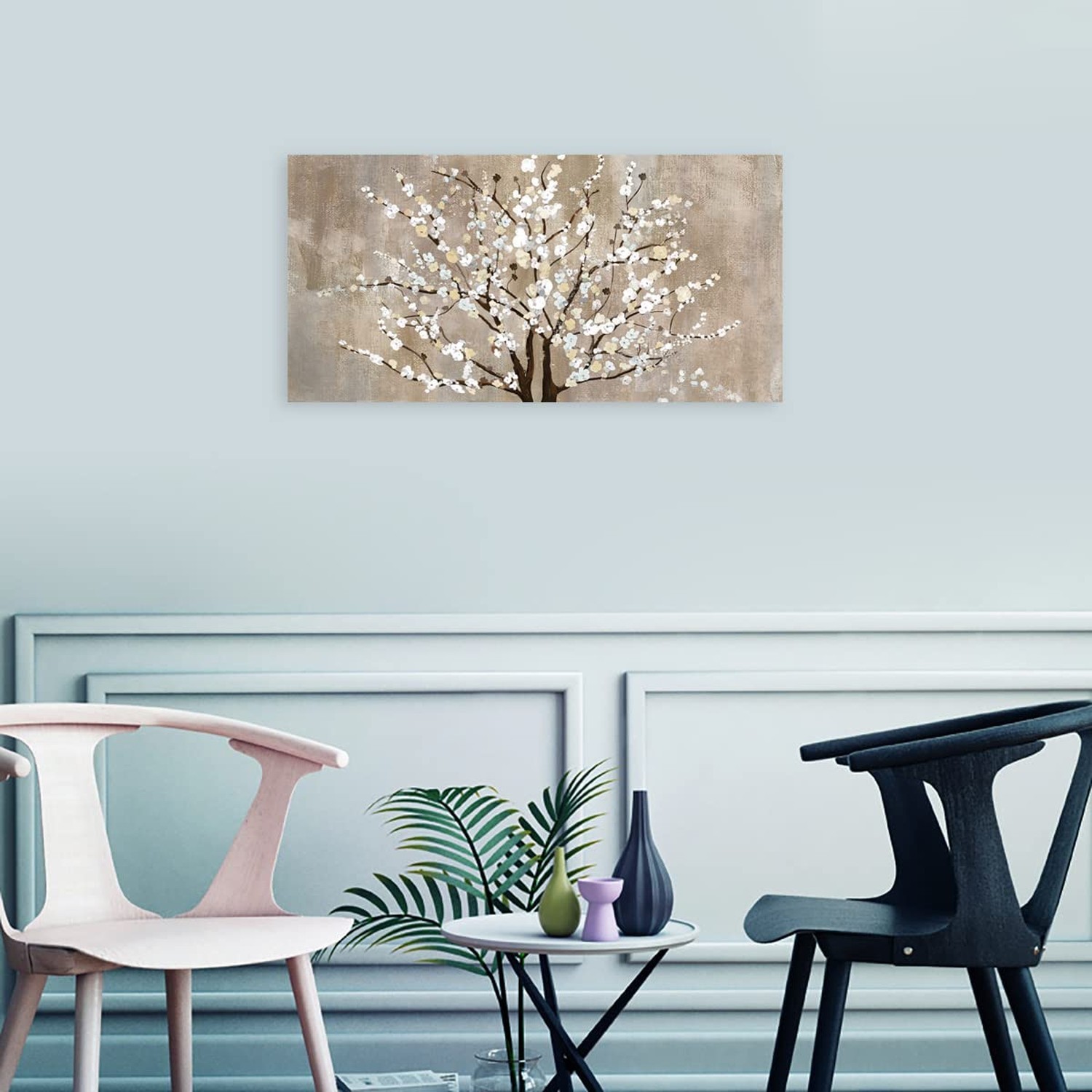 arteWOODS Flower Canvas Wall Art for Living Room Plum Blossom Pictures for Be…