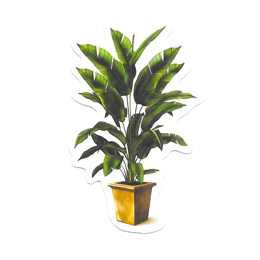 Vinyl Sticker Die Cut Tall Tropical Plant Decal Banana Leaf Houseplant Journal