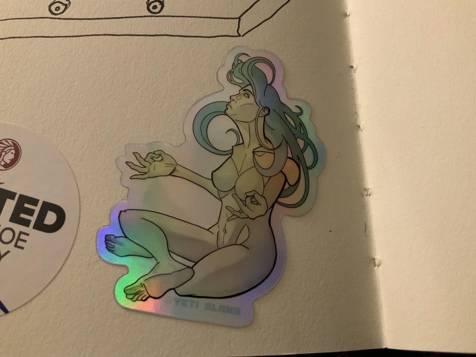 Meditate 3” Holographic￼ Vinyl Sticker Johnny Larson Street Art Mind Zen Spirit