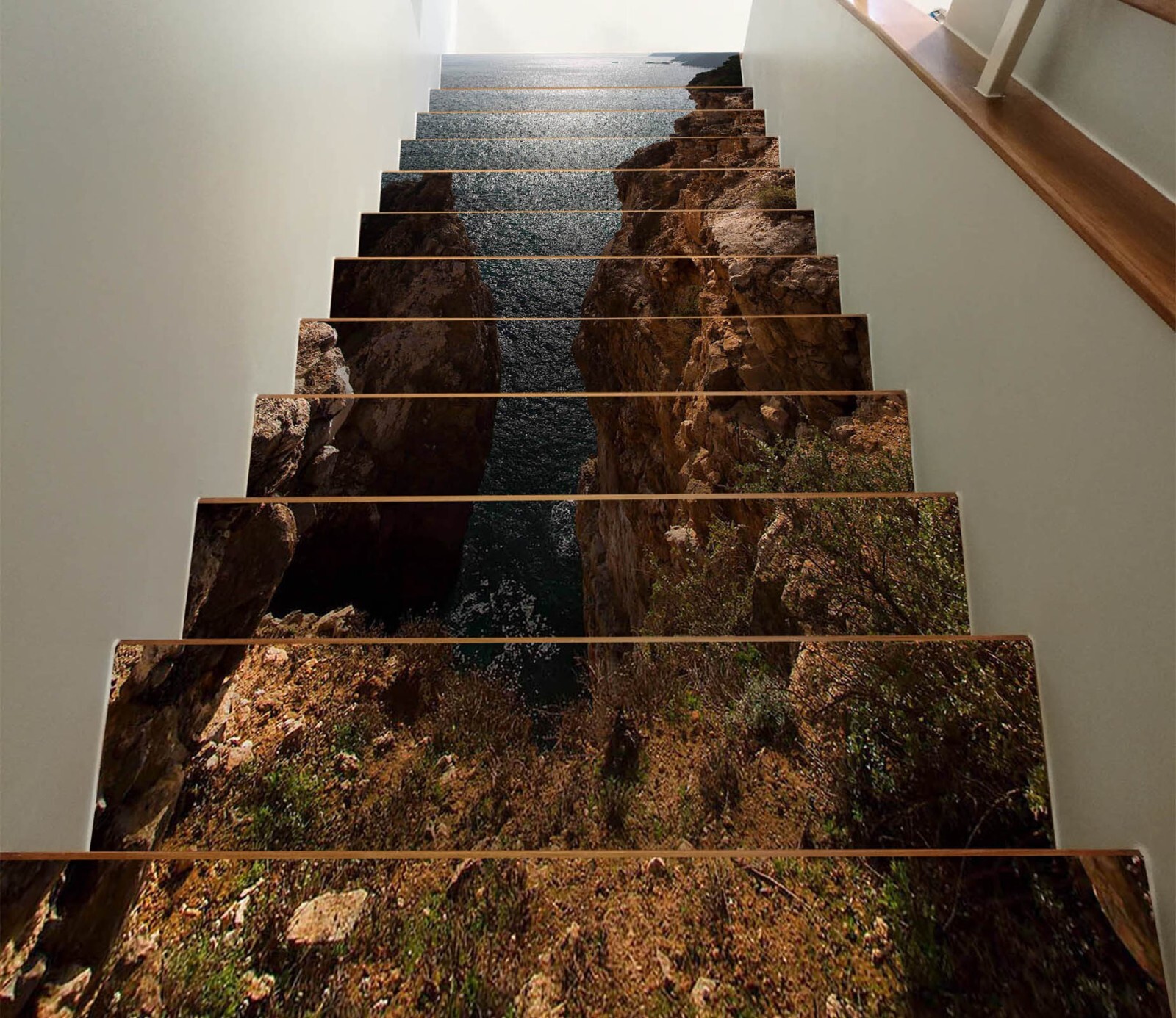 3D Ancient Coast W158 Stairs Risers Decoration Photo Mural Vinyl Wallpaper Vera
