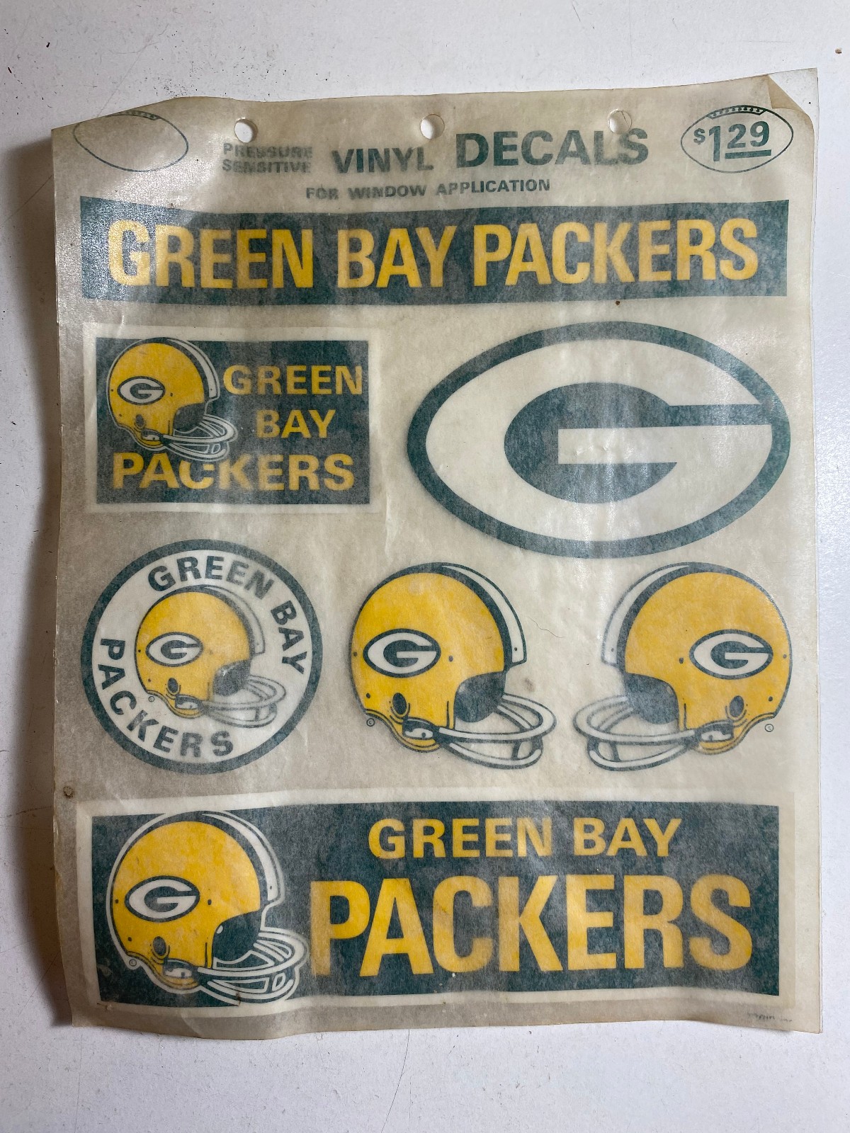 Vintage Rare Green Bay Packers Team Logo Color Vinyl Car Window Decal Stickers