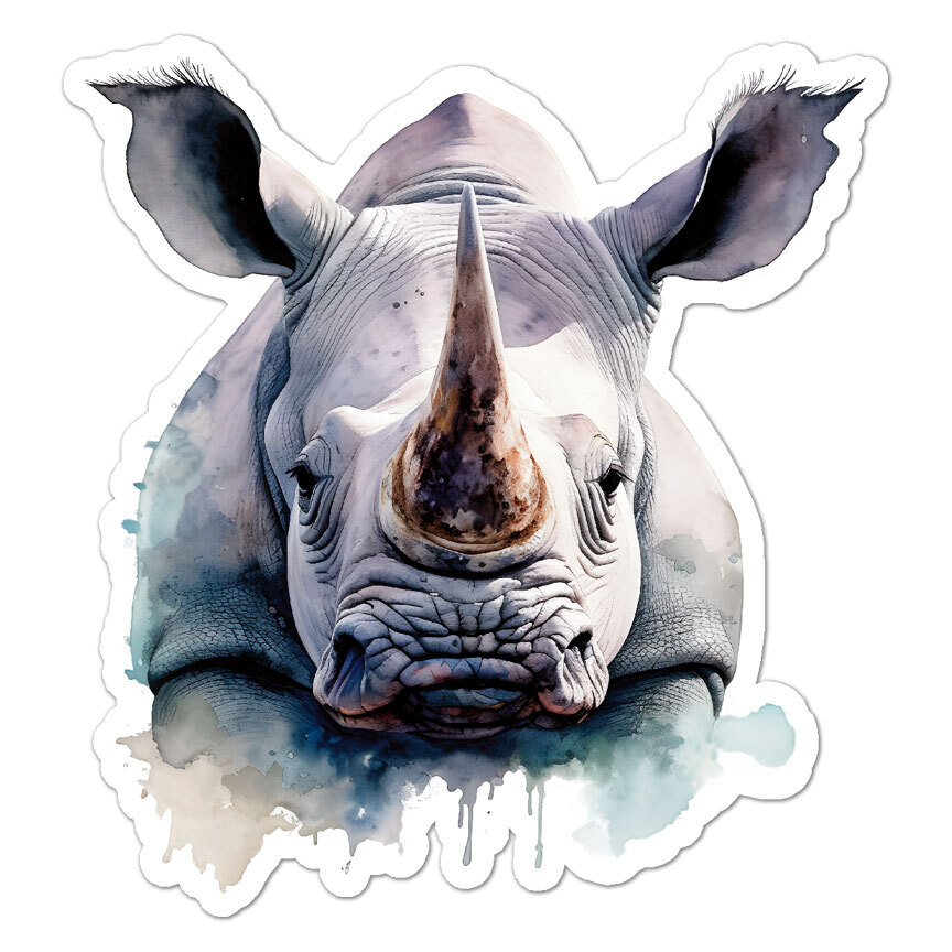 Rhinocerous Rhino, Vinyl Decal Sticker, Indoor Outdoor, 3 Sizes, #9937