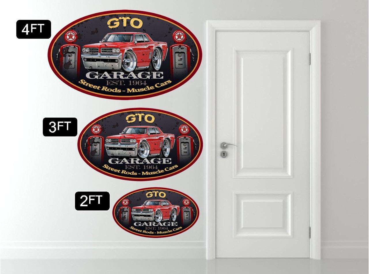 1964 Pontiac GTO Hardtop Garage Sign Wall Art Graphic Sticker