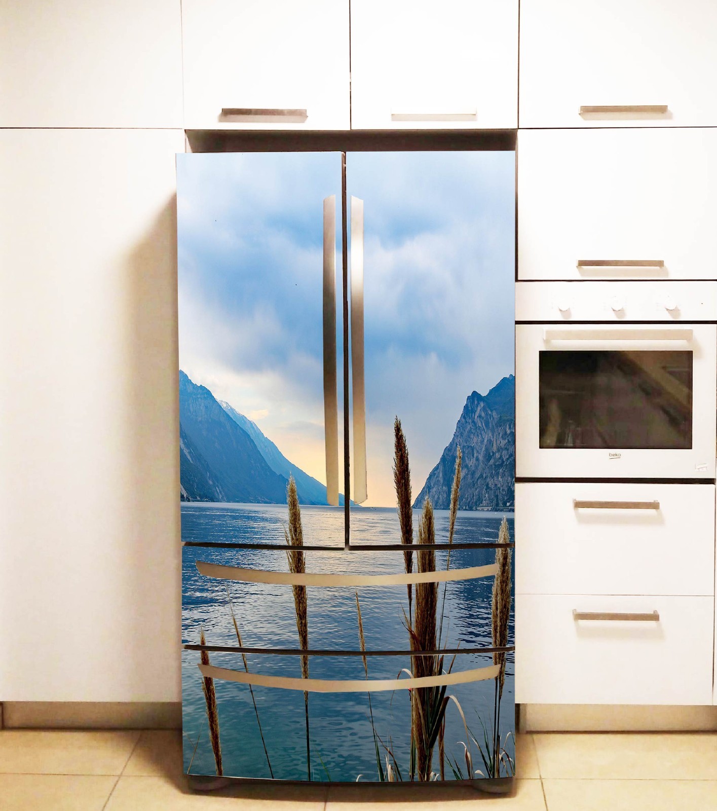 Nature Refrigerator Wrap, Peel and Stick Fridge Cover Decor