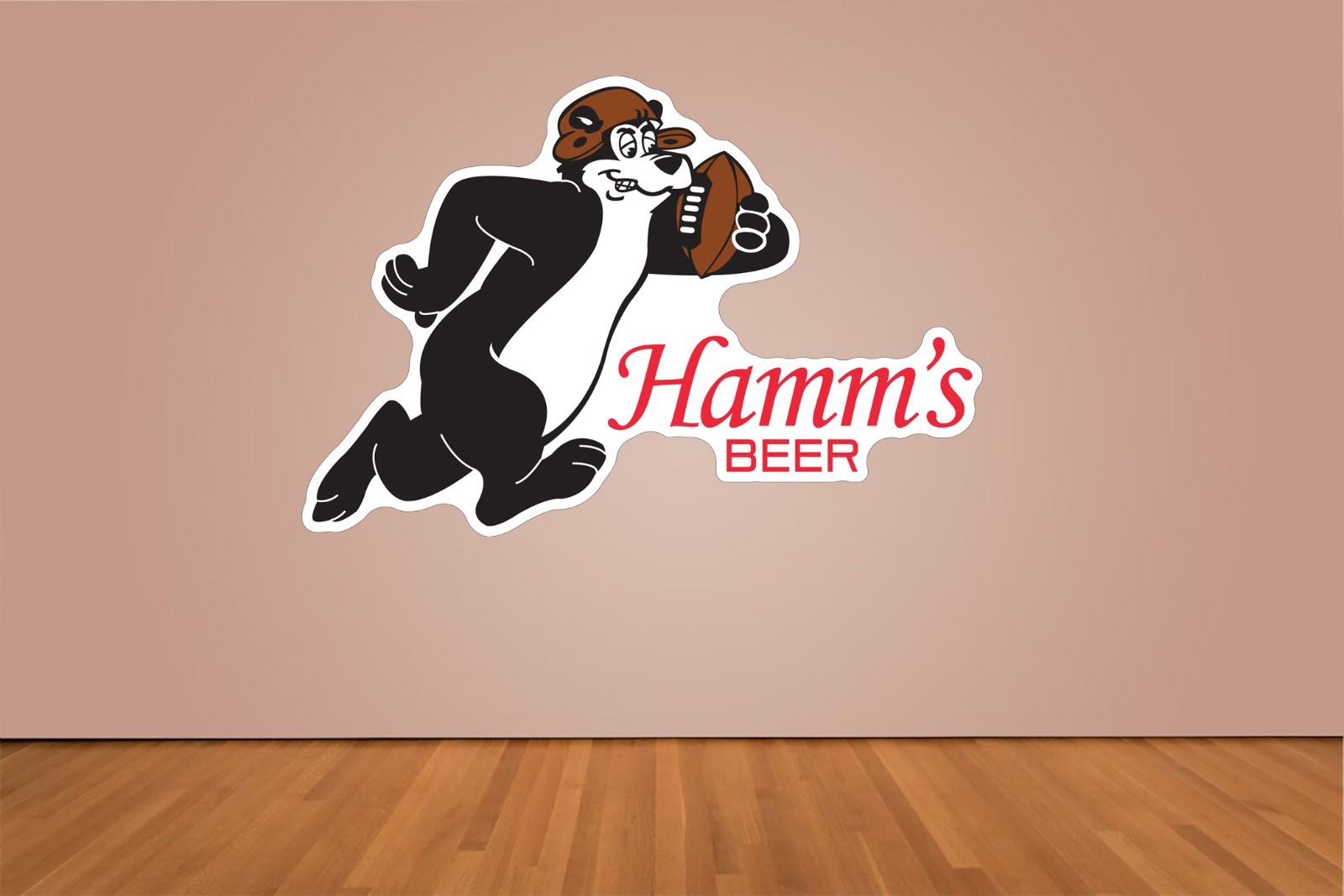 Hamm's Beer Bear Football Logo Indoor Wall Vinyl Decal Sticker 5" – 52"