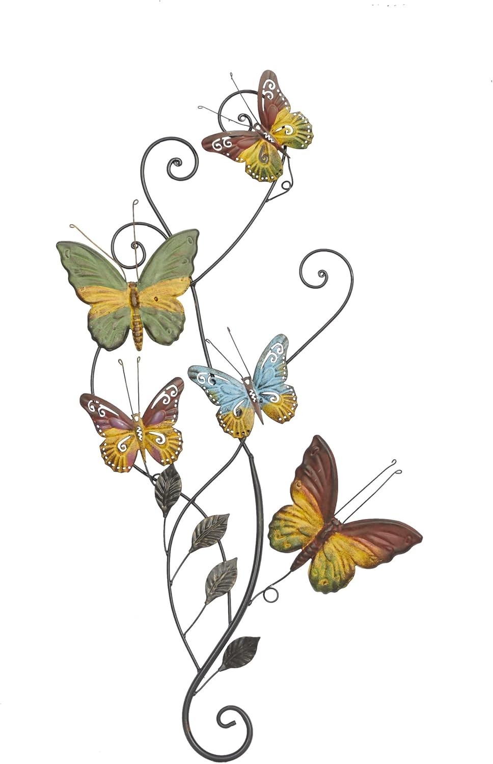 Vibrant Metal Butterfly Scroll Wall Decor