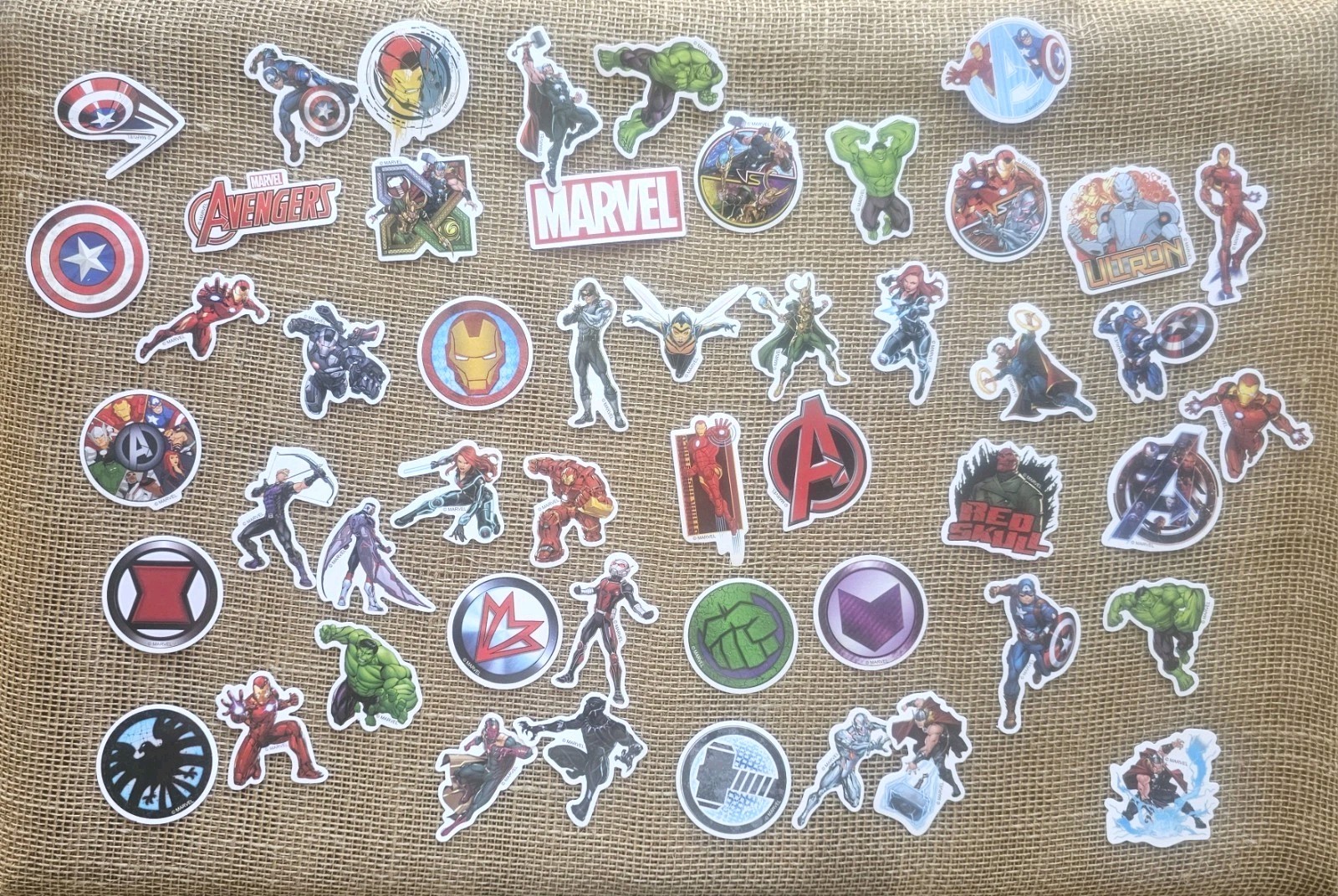 50 Marvel Water Resistant Vinyl Stickers 2" To 3" Super Heroes