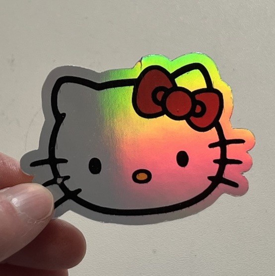 Hello Kitty 2.5 Inch Holographic Waterproof Sticker