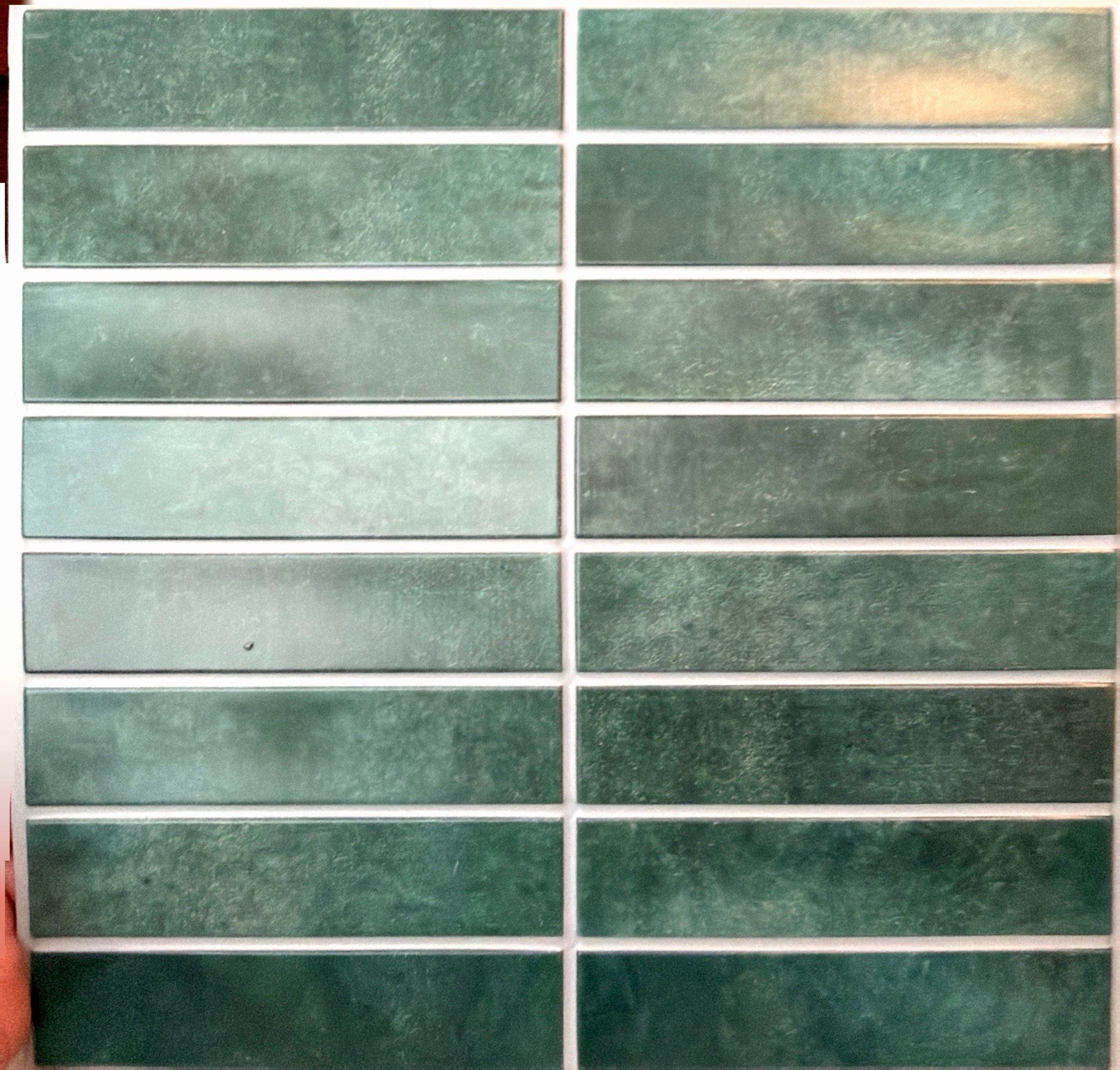 Commomydecor Vinyl Peel & Stick Wall Tiles – Green Subway – 4 Sheets – New