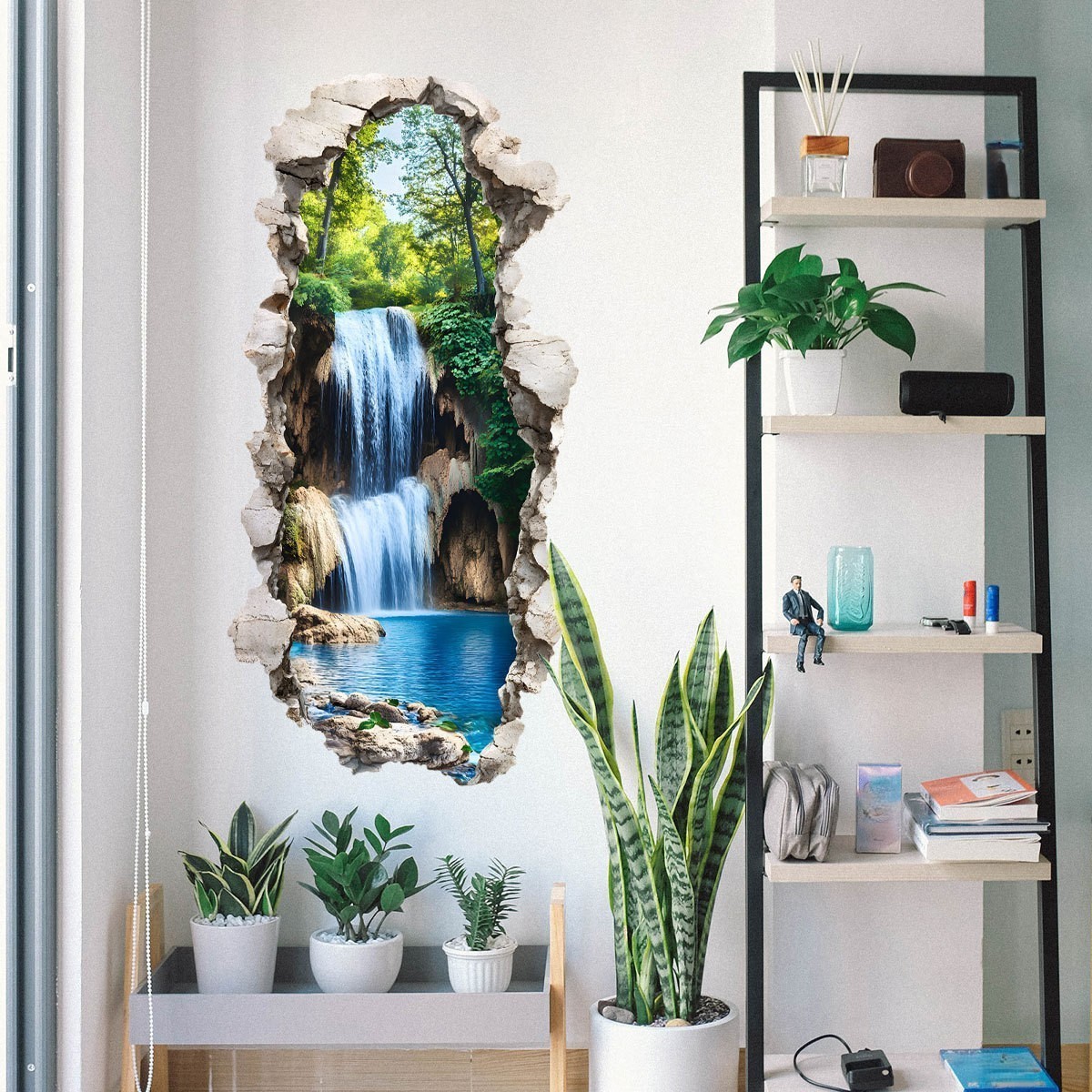 Waterproof Wall Art 3D Waterfall Mural Realistic 3D Effect Vivid Color Details