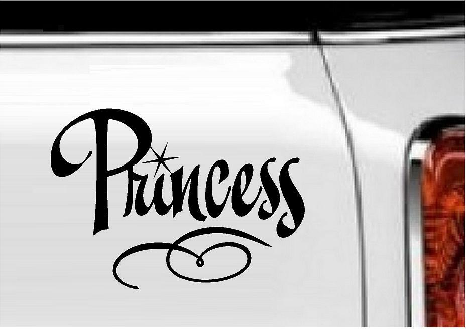 Princess with Scroll Vinyl Decal Home Décor 6" x 8"