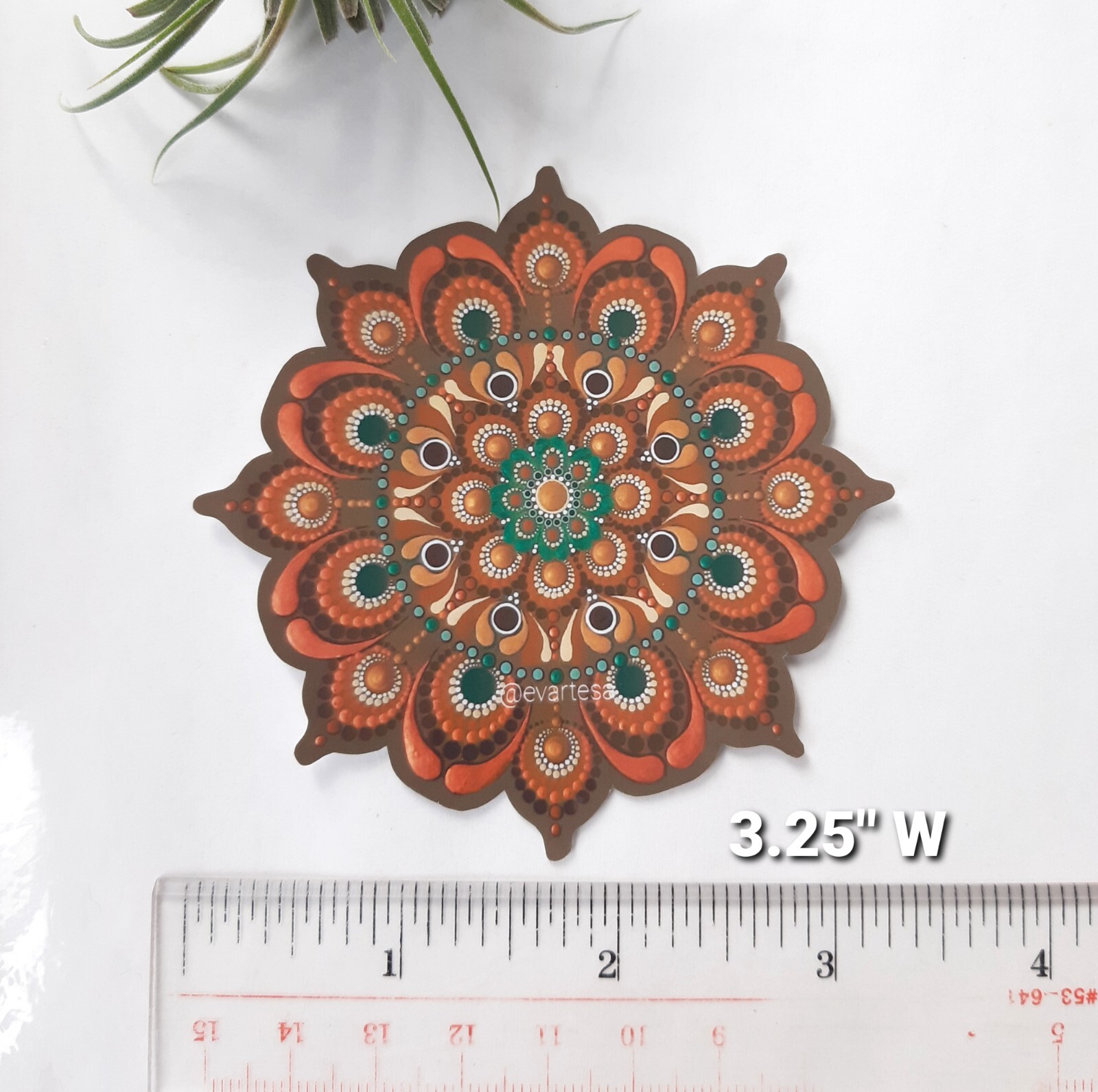 Oxidized Copper Mandala Vinyl Sticker, Meditation Yoga Buddha Water Bottle Decal