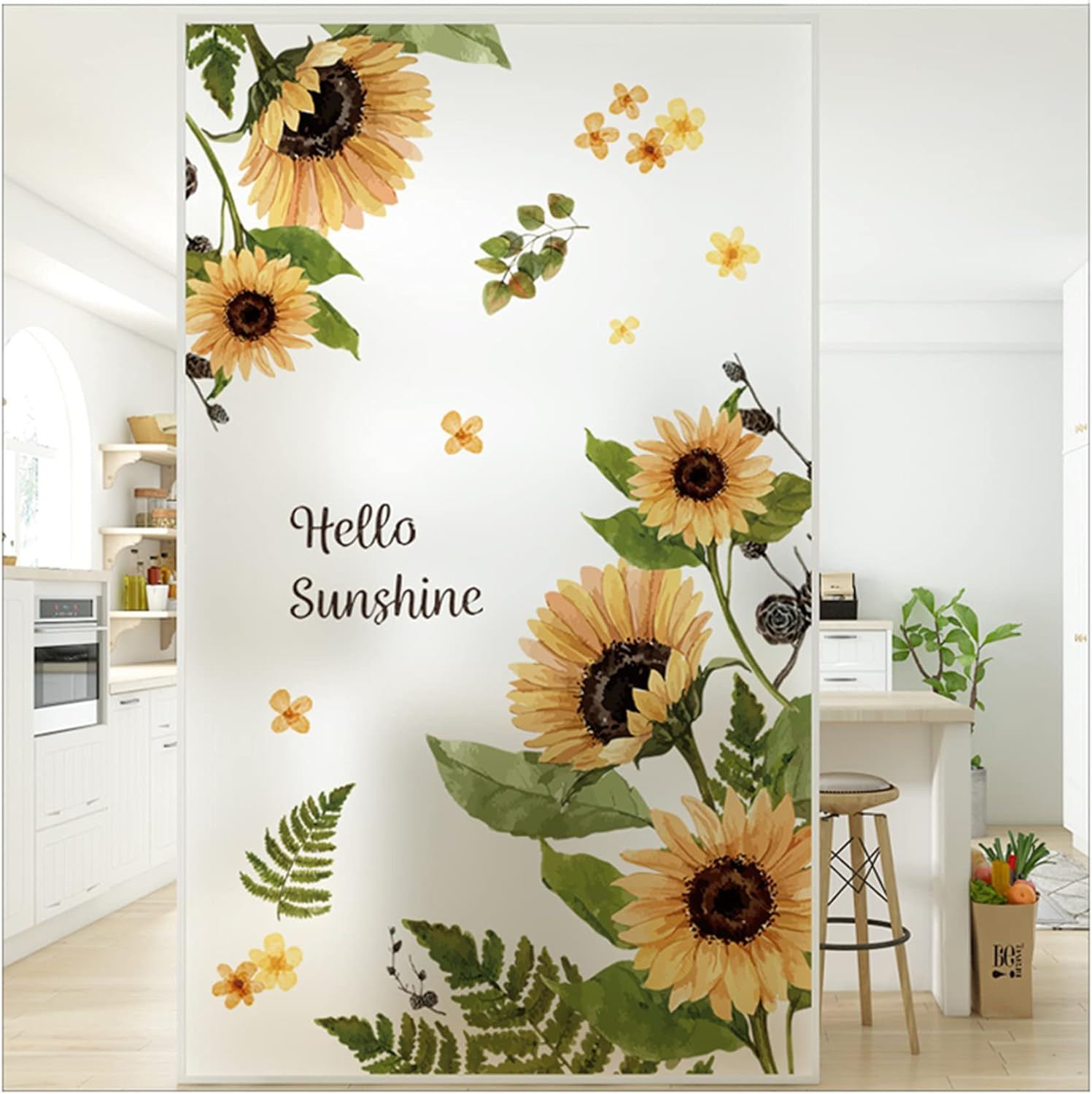 Sunflower Wall Stickers, 3D Yellow Flower Wall Decals, Easy Peel and Stick Wallp