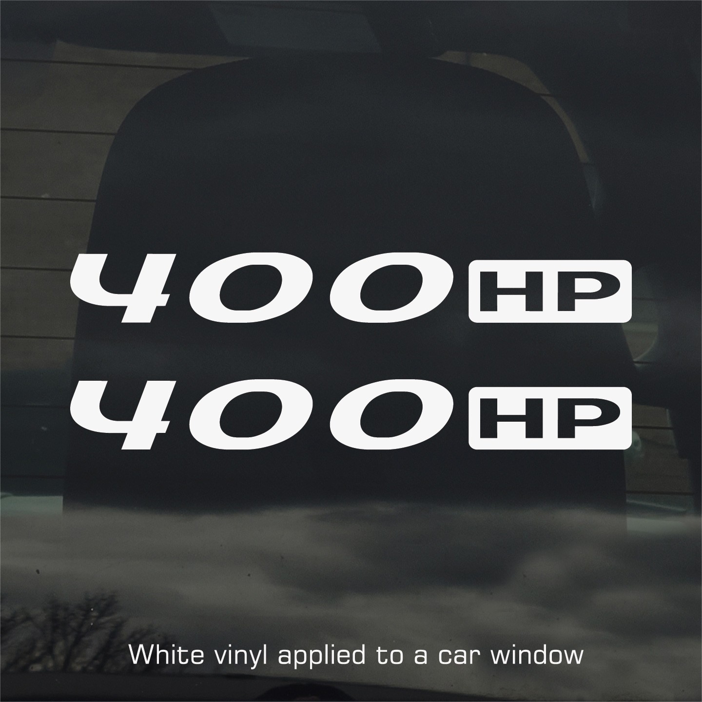 400 HP / HORSEPOWER VINYL DECAL / STICKER PAIR