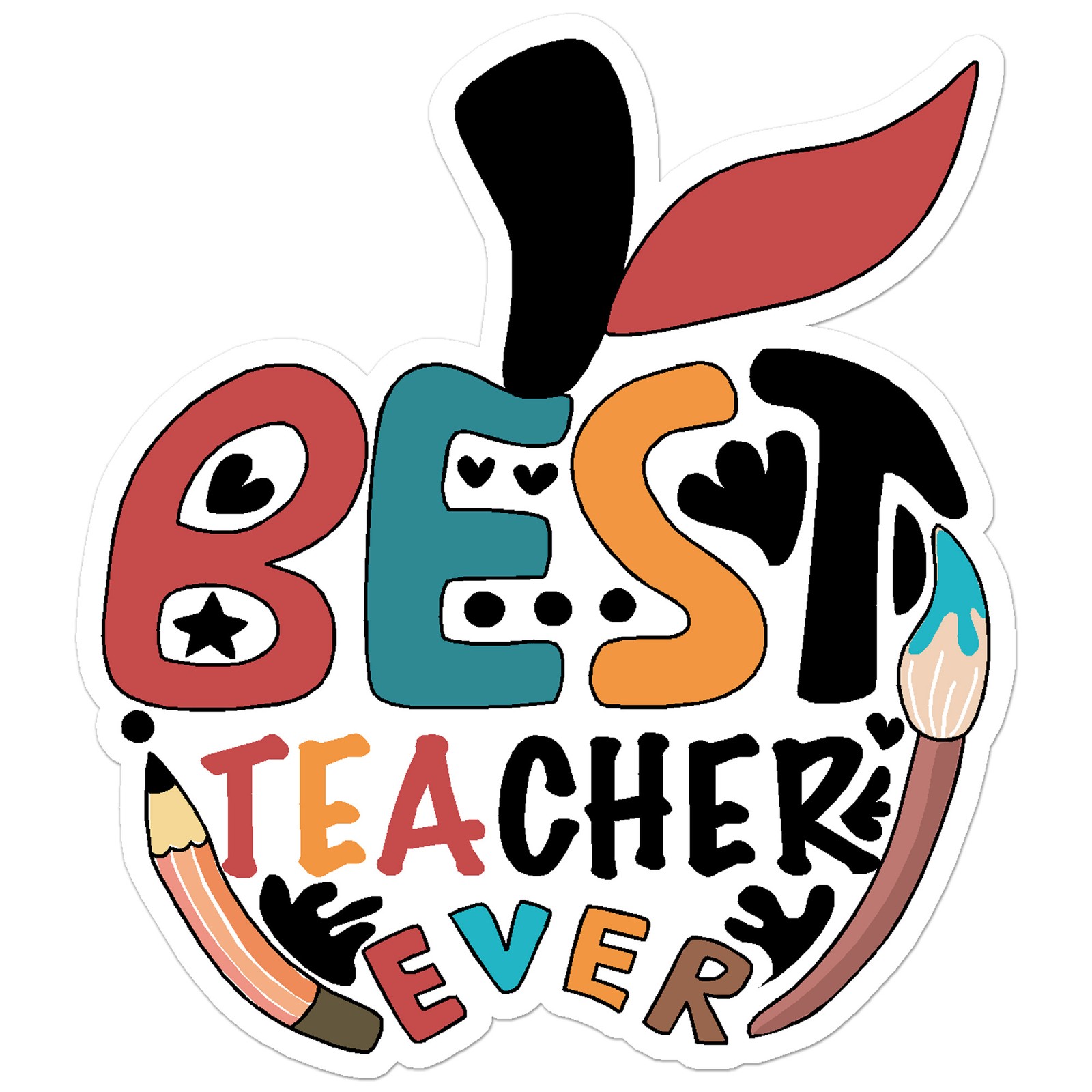 Best Teacher Apple – Vinyl Decal Sticker – Car Window Laptop – ebn7720