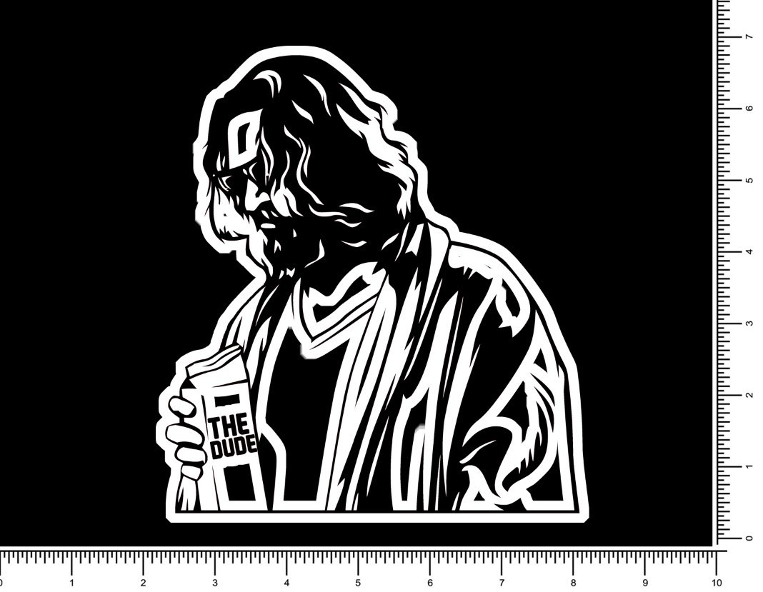 The Dude the Big Lebowski Die Cut Sticker 6.4" x 5.8"