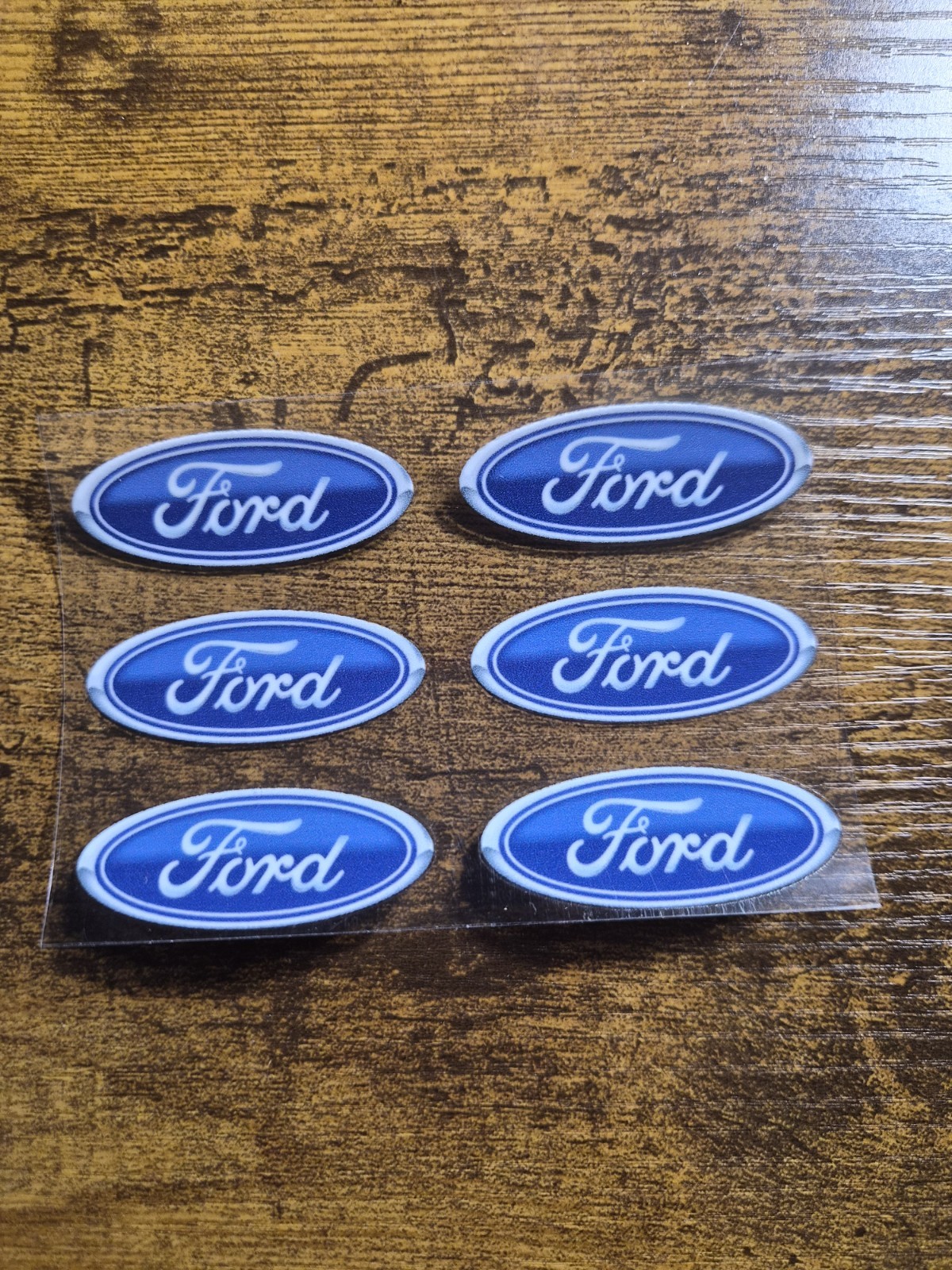 6 pc. FORD LOGO 2" UV High Quality UVDTF Decal Sticker waterproof USA NOT VINYL