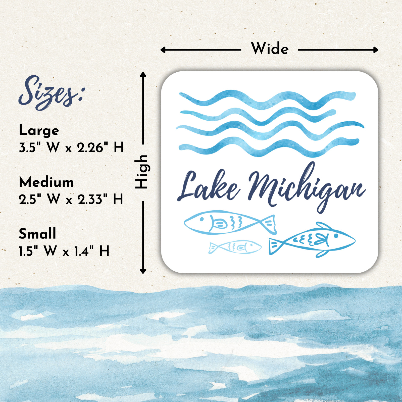 Great Lakes Stickers Set Michigan Superior Huron Erie Ontario Vinyl