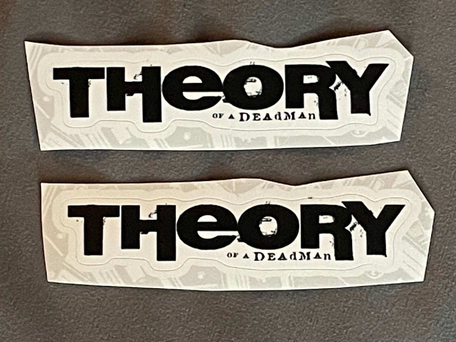 Lot (2) THEORY OF A DEADMAN 3/4" x 3 1/2" Band Logo STICKERS Fast! FREE SHIP!