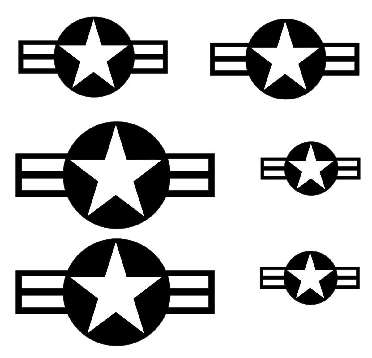 Stars and Bars WWII Warbird Airplane RC – Vinyl Stickers Decals – Select Color