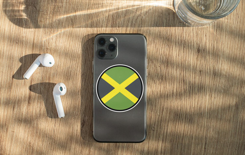Jamaica Flag Circle Sticker Decal