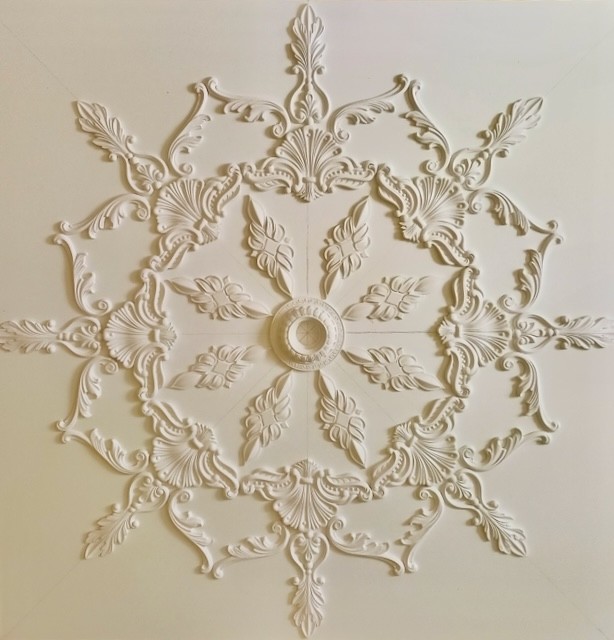 DGR1 Ceiling Mirror Rosette Alabaster Plaster Handmade – 120 X 120 Cm