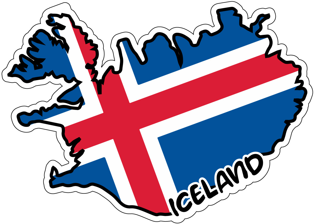 Iceland Map Flag Sticker Decal