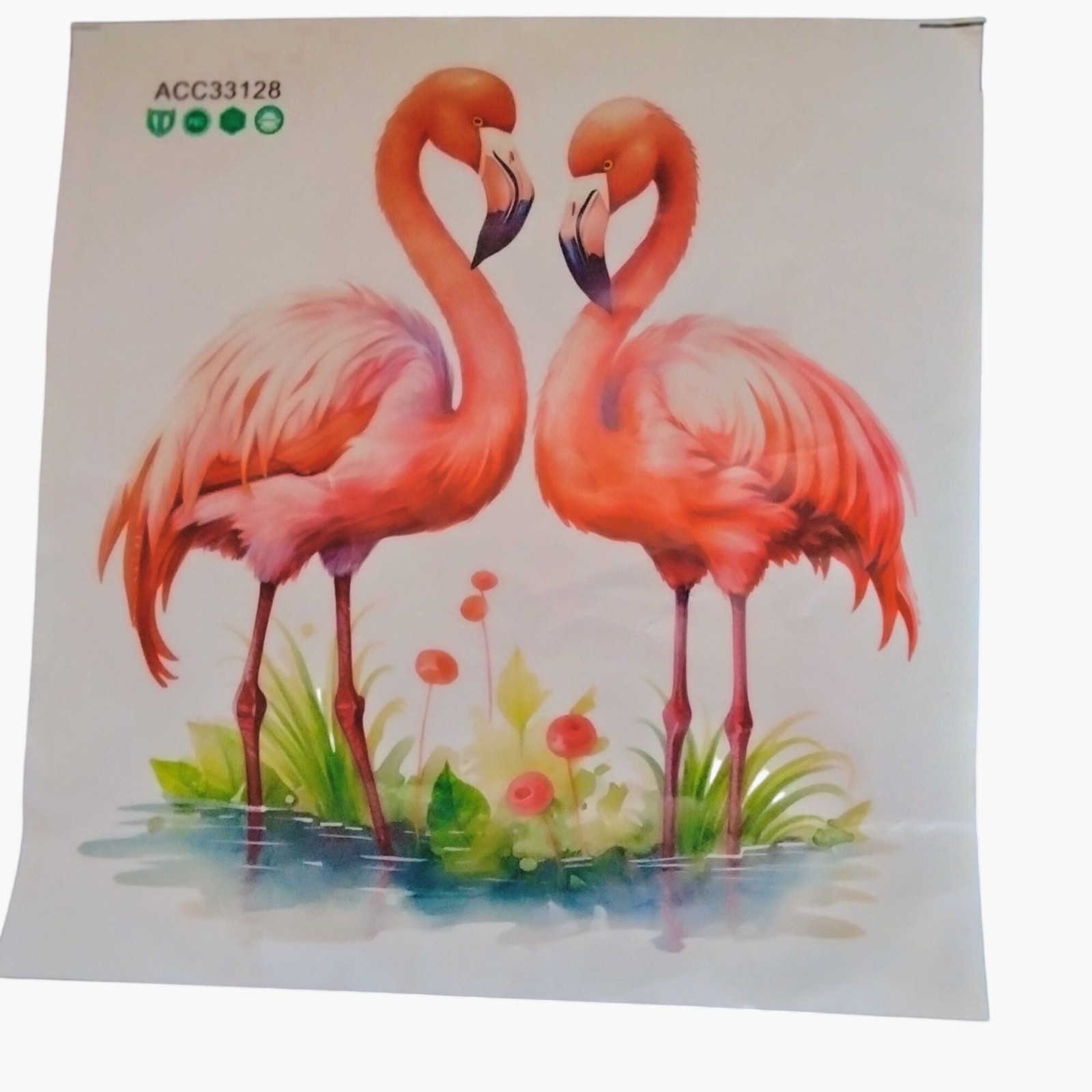 Flamingo Couple Decal large 11 inch Stick On Tropical Beachy Love Romance