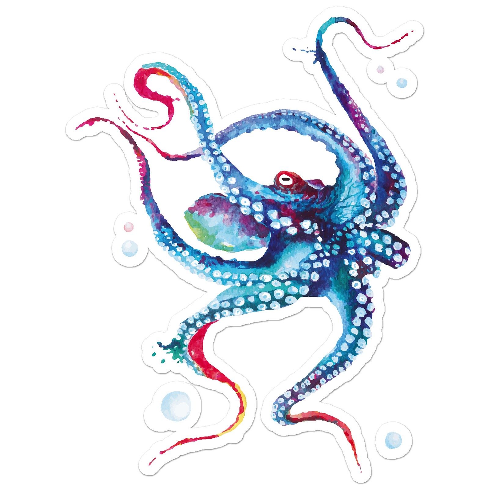Watercolor Octopus – Vinyl Decal Sticker – Car Window Laptop – ebn9029