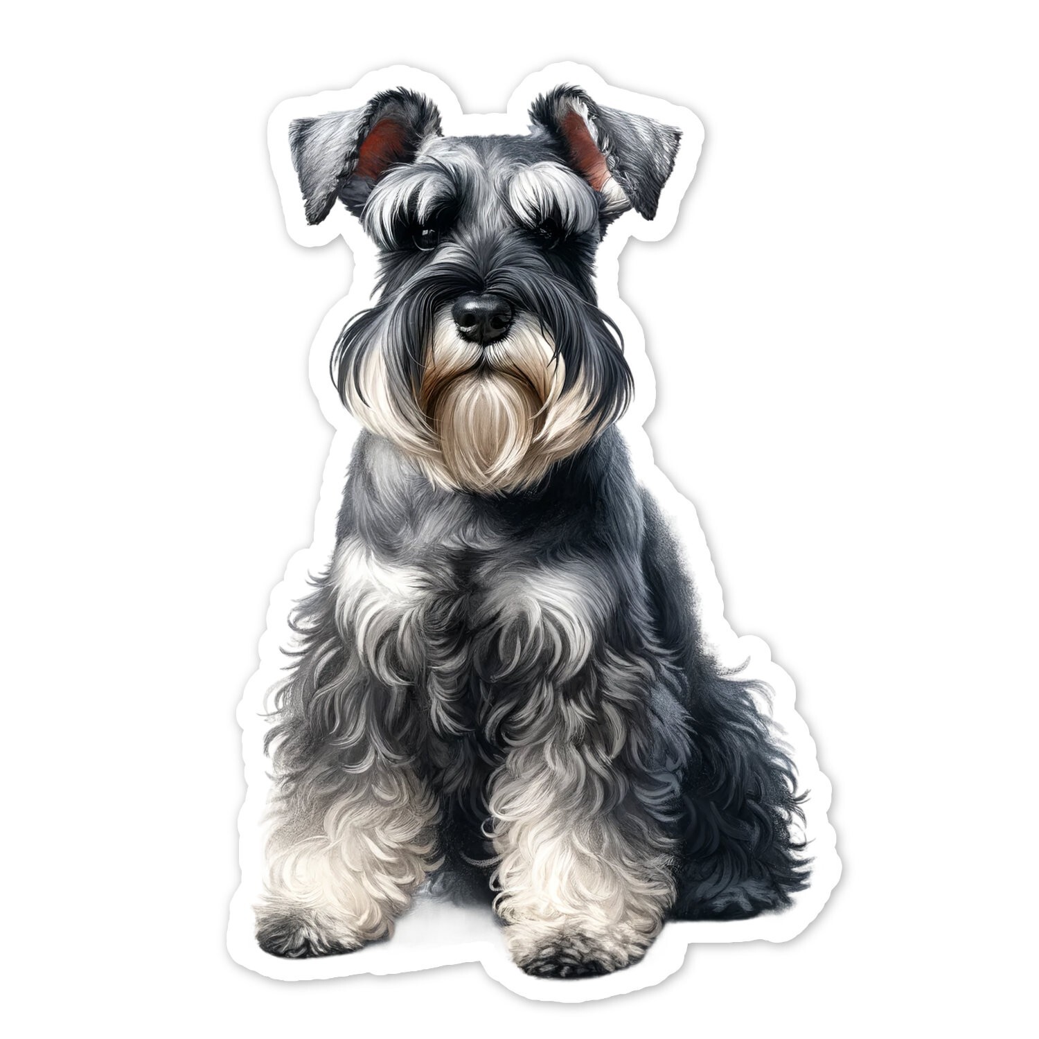 Miniature Schnauzer Dog Vinyl Sticker, Water Resistant, Water Bottle, Scrapbook