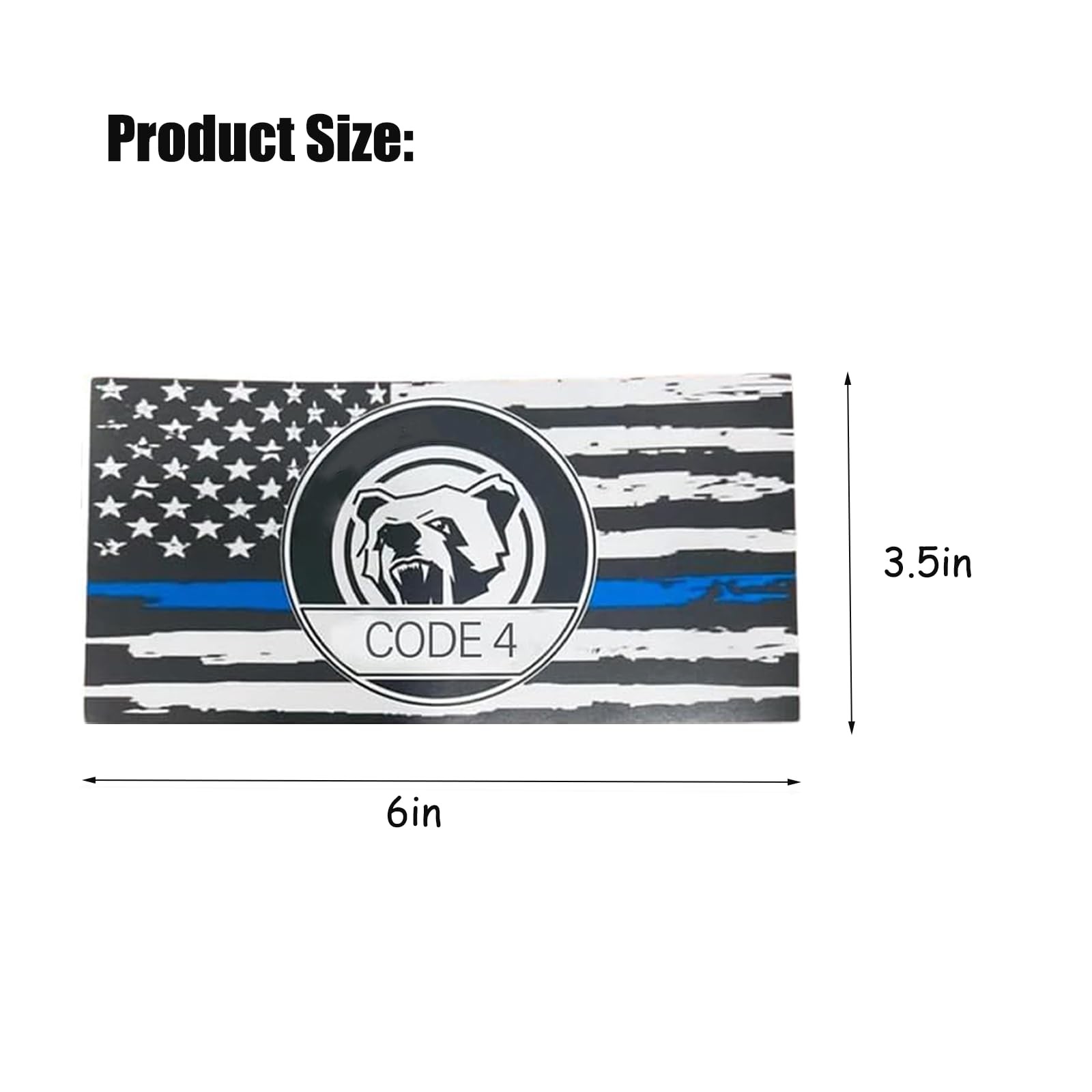 6pcs Thin Blue line Flag Code 4 Car Sticker Decal, Police Support American Fl…