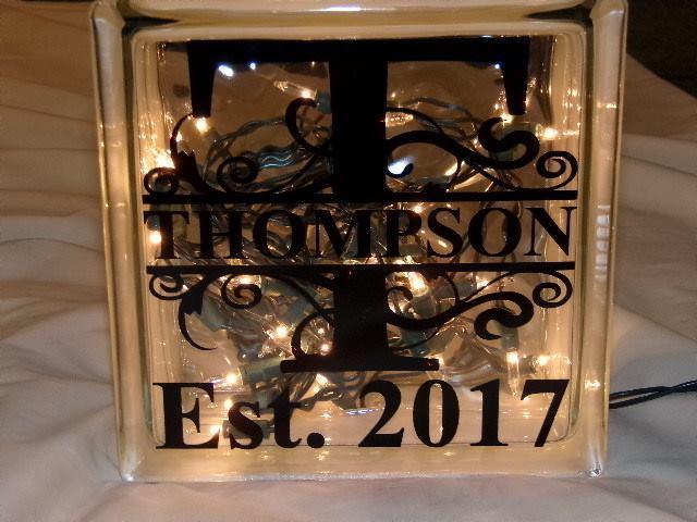 6.5" custom Elephant vinyl decal personalized Name great for Craft Glass Blocks