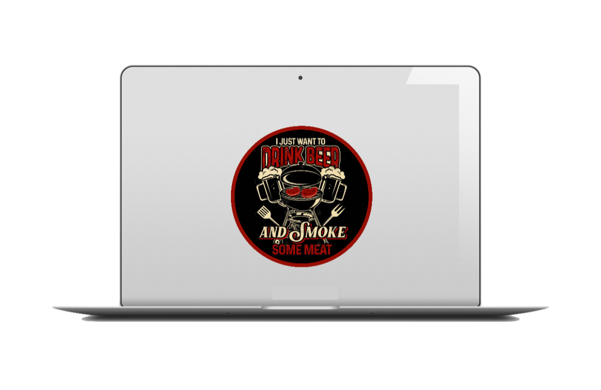 BBQ (Drink Beer Smoke Meat) 4" Handmade Vinyl Decal Vehicle Cooler Grill Laptop