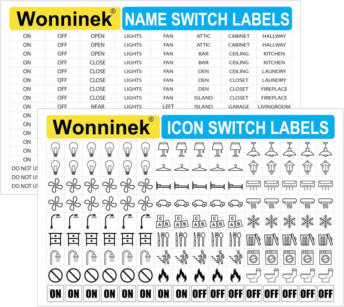 Transparent Waterproof Light Switch Labels – 600 Stickers for Home & Office