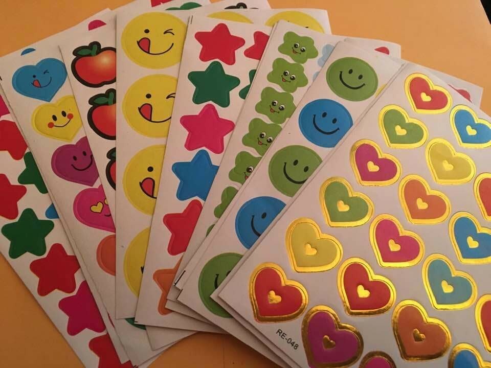 5 X Sheets of Reward Stickers/Decals–For Reward Chart, School Papers, ETC. NICE