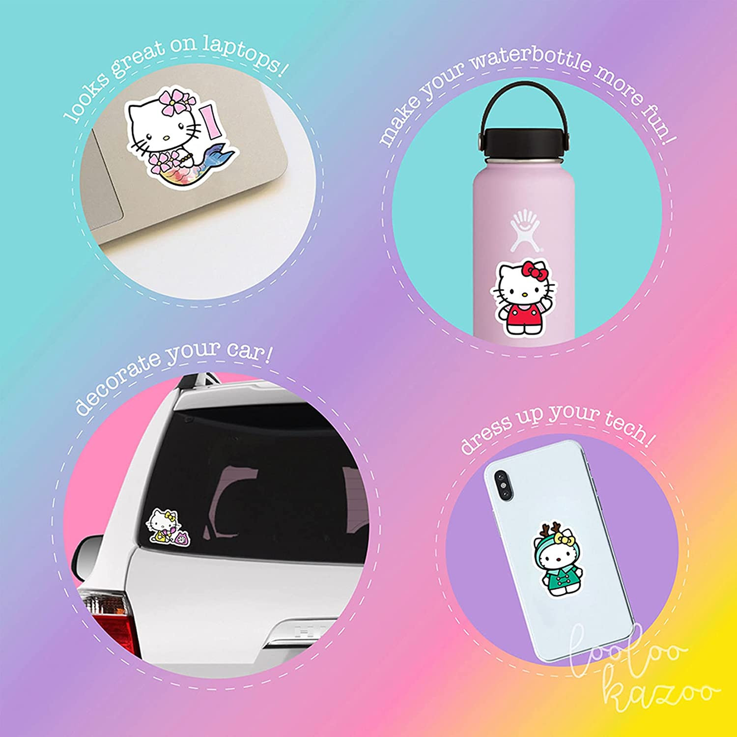 50Pcs Hello Kitty Kitty White Theme Waterproof Stickers for Laptop Cellphone Wat