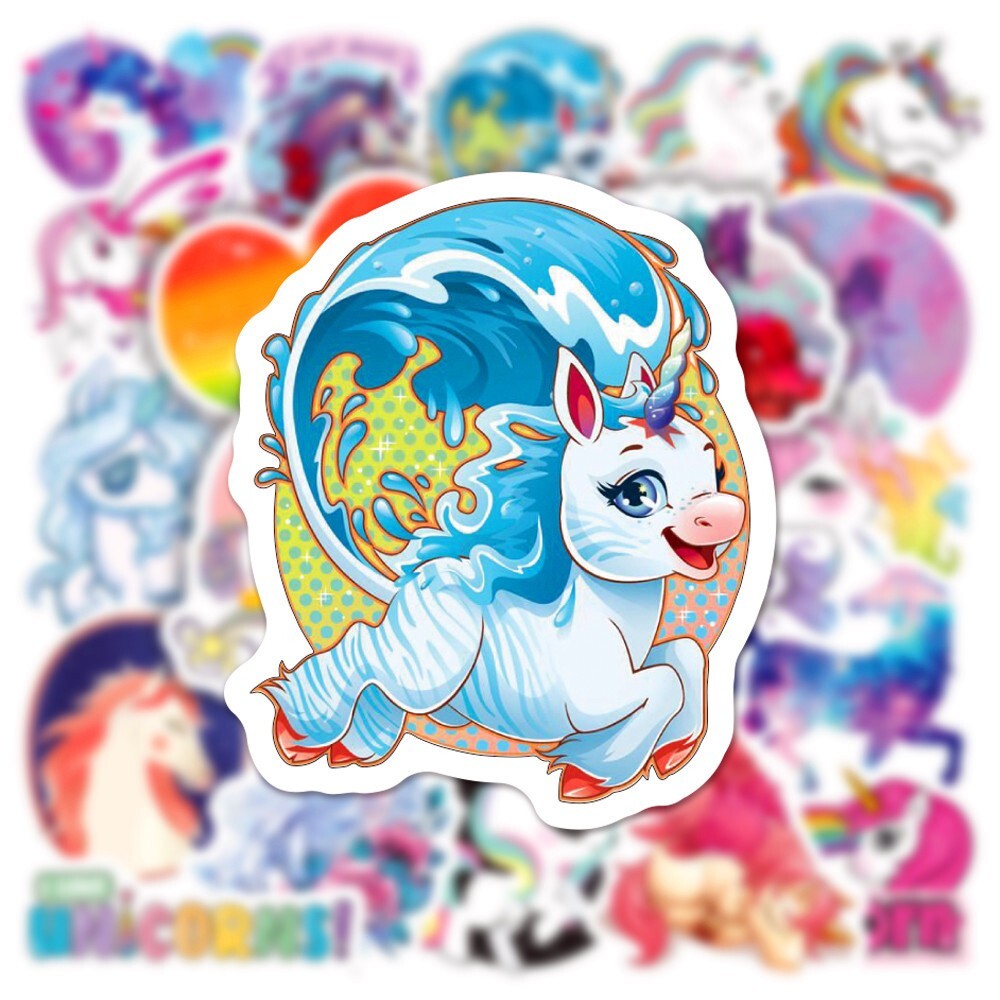 100pcs Unicorn Stickers, Cute Rainbow Universe Stickers, #138