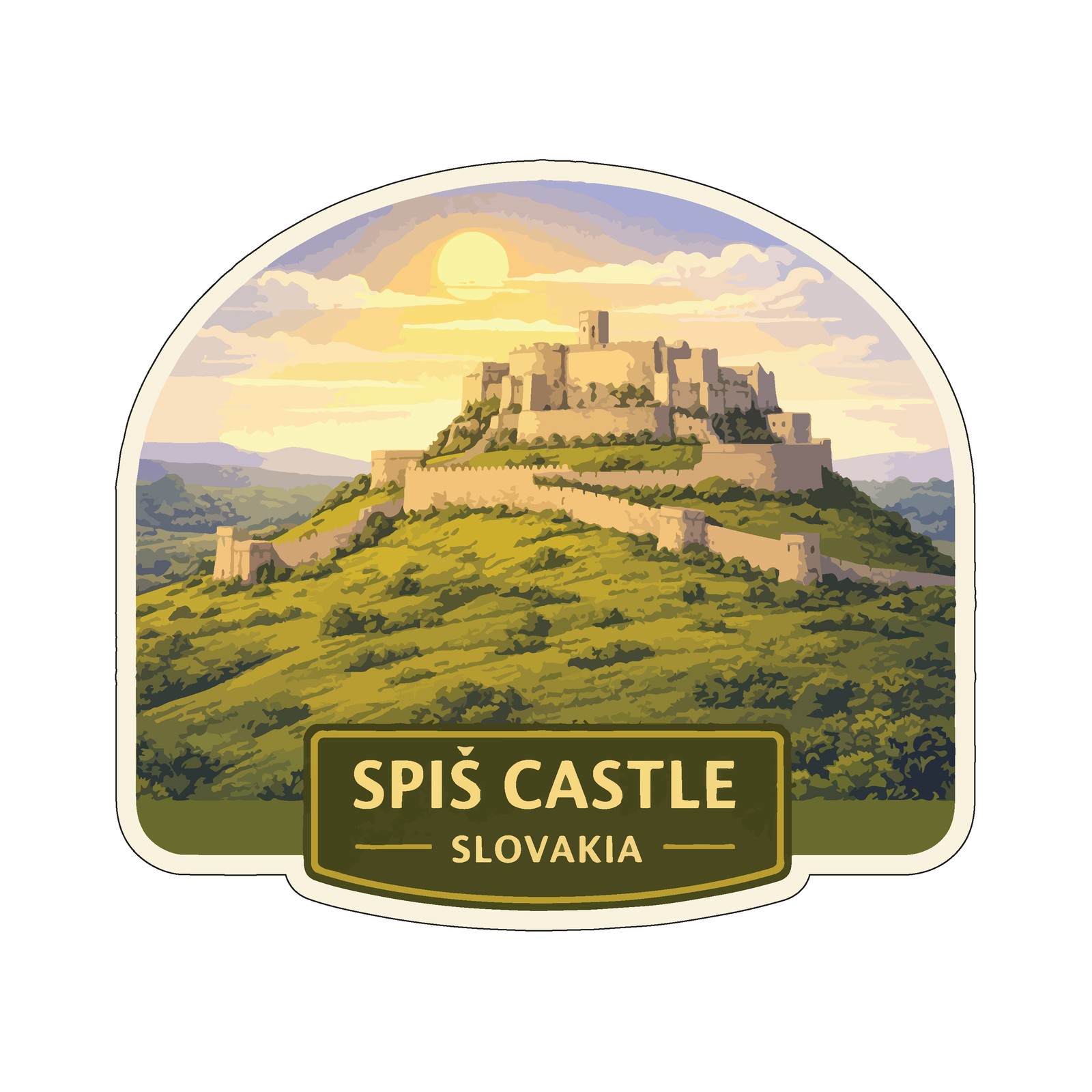 Spis Castle Slovakia Sticker Decal Vinyl Die-Cut World Heritage Sites Series