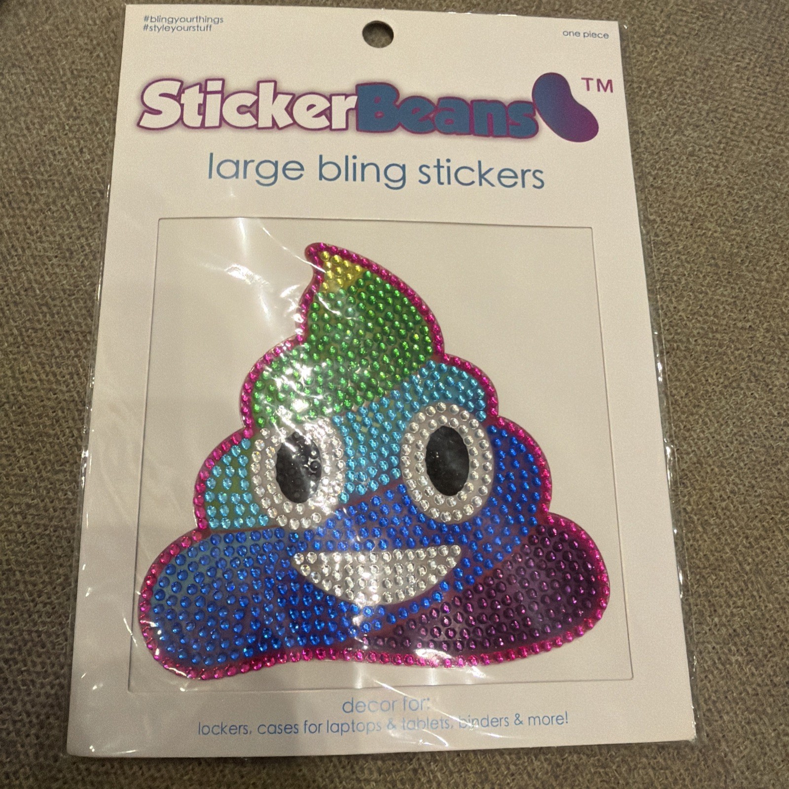 NEW StickerBeans Large Rainbow Poop 5” Sticker