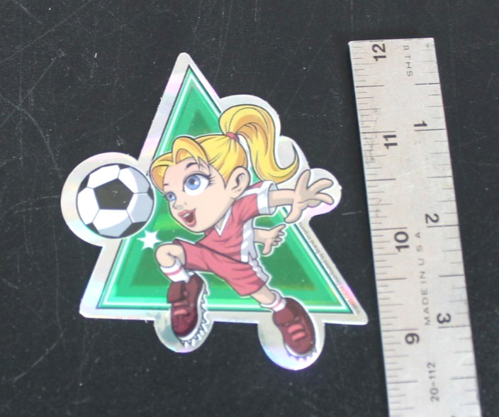 Soccer Girl 2003 Y2K ODM Brand Imports Prism Holo Girl Power Vending Sticker