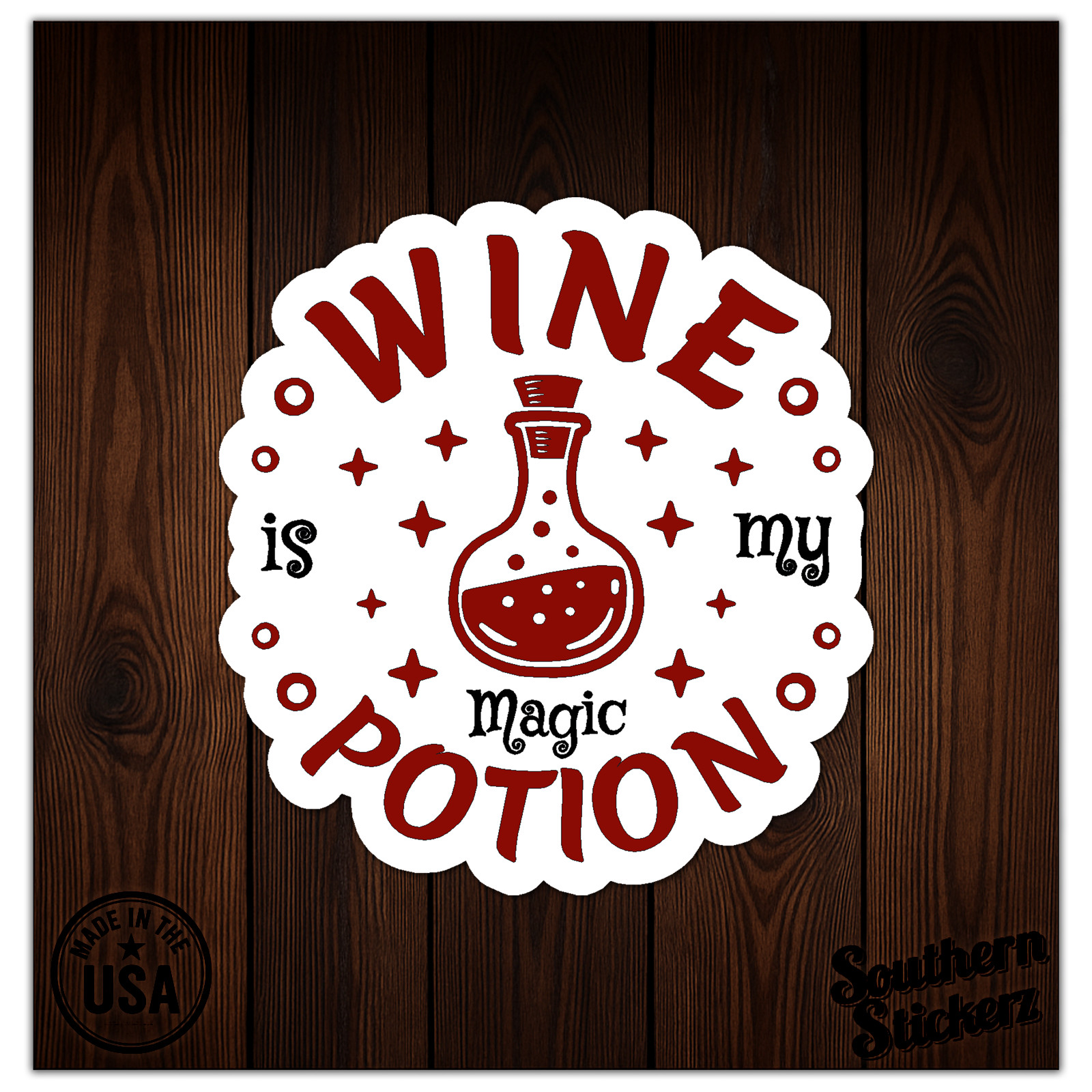 Wine Magic Potion – Vinyl Decal Sticker – Car Window Laptop – ebn11831