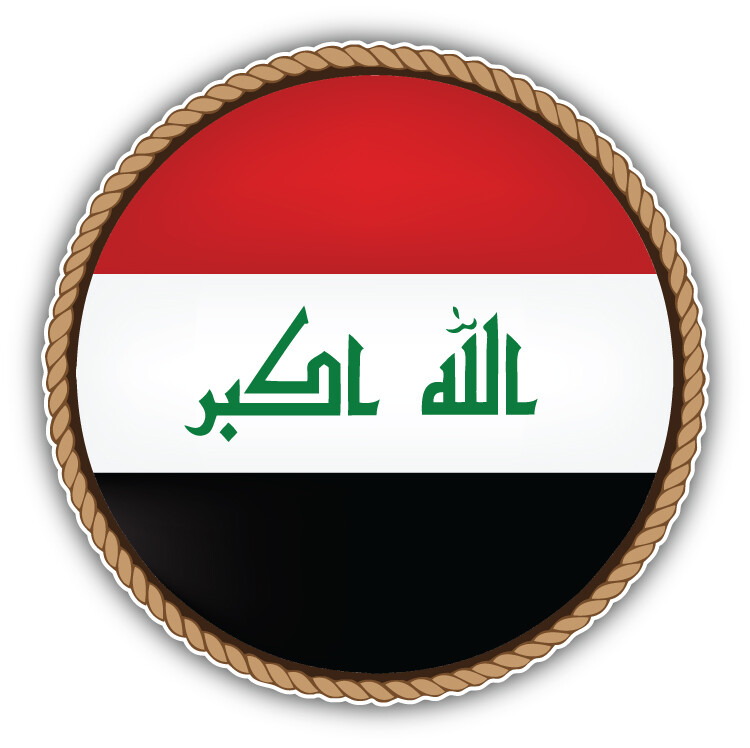Iraq Flag Seal Car Bumper Sticker Decal