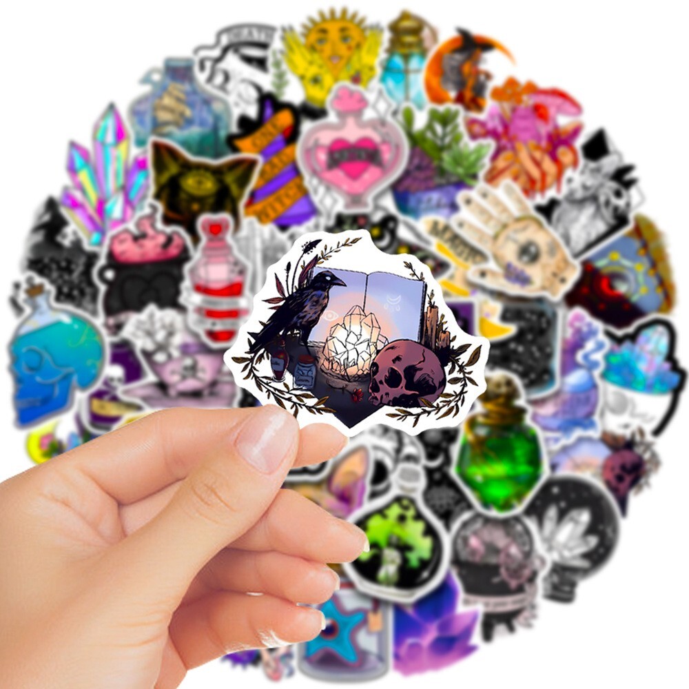 200pcs SPIRITUAL Stickers Pack,Crystal Potion Gothic Halloween Stickers,#196-199