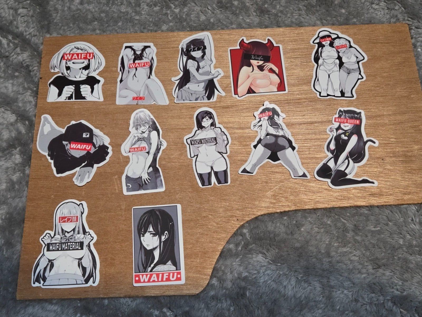 12 PCS Sexy Anime Girls Waifu Adult Stickers Decals Phone/Skateboards/Laptops
