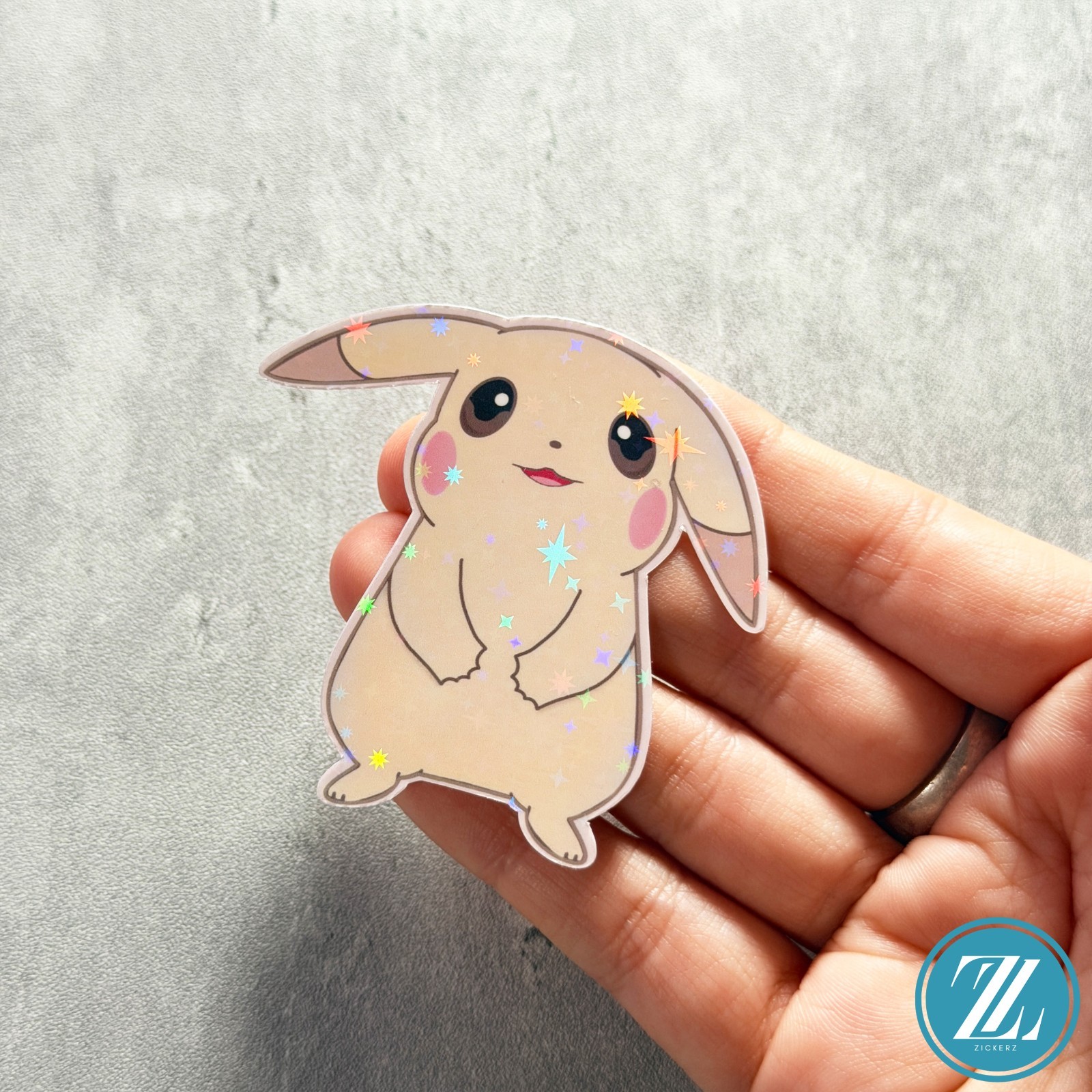 Peakychu Pikachu Sticker, Holographic Pokémon Pokopia Decal