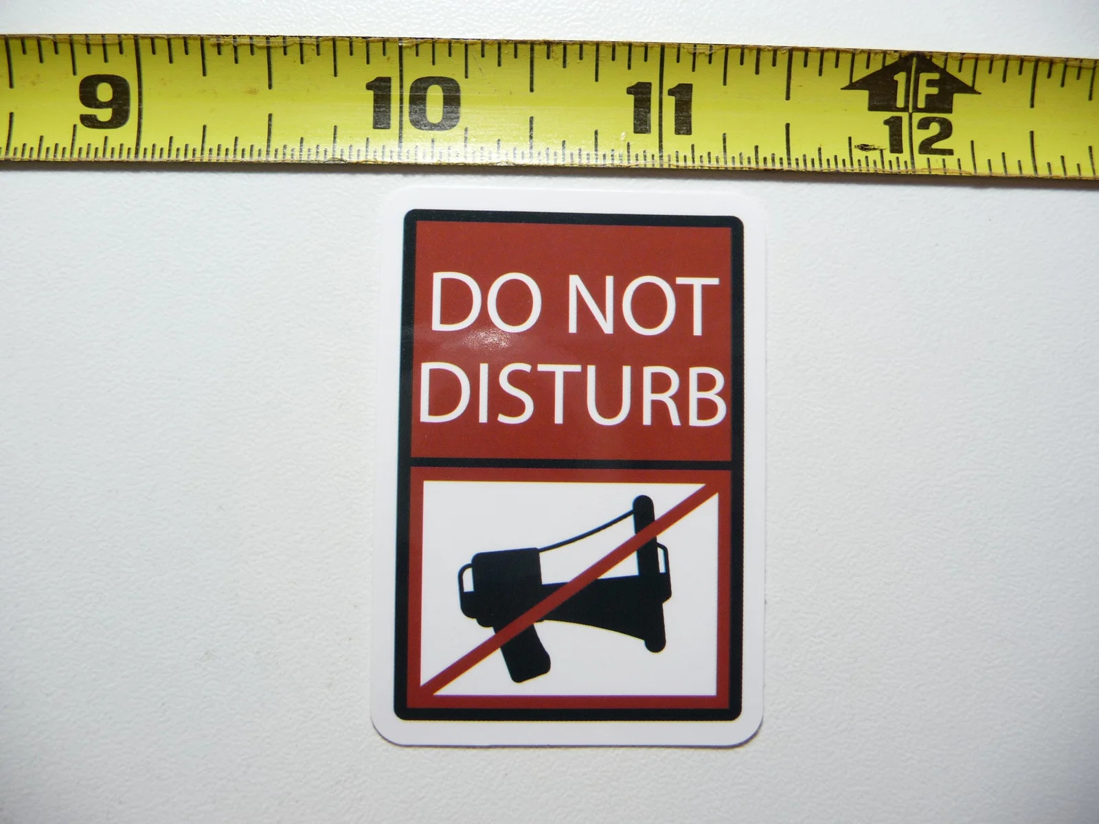 DO NOT DISTURB MEGAPHONE SMALL STICKER DECAL BUSINESS COMPANY POLICY DOOR