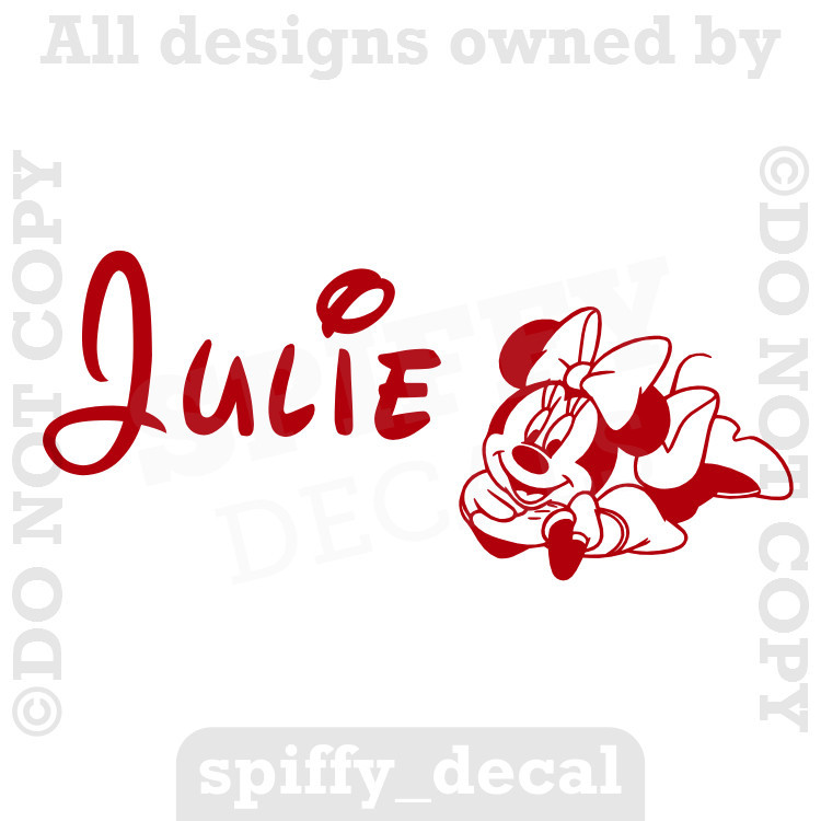 Personalized Name Walt Disney Minnie Mouse Custom Wall Decal Vinyl Sticker Decor